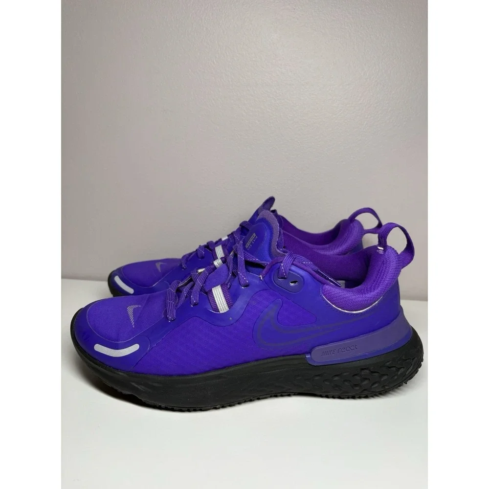 Nike React Miler 2 Shield Black Purple Weatherized Shoes Men's 6.5/Women's‎ 8